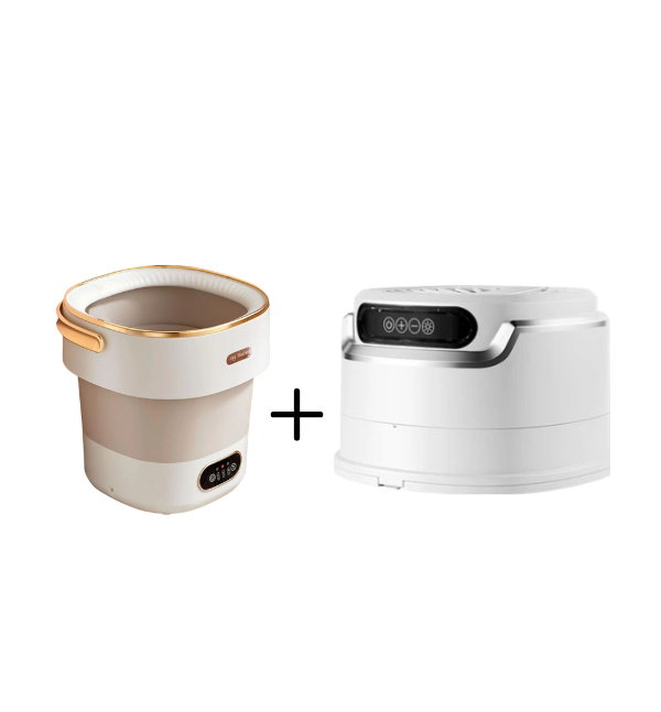 Master Kit - "All-in-one Baby Care" Foldable Washing Machine + Portable Dryer + Baby Laundry basket or set of soft laundry bags to protect baby clothes