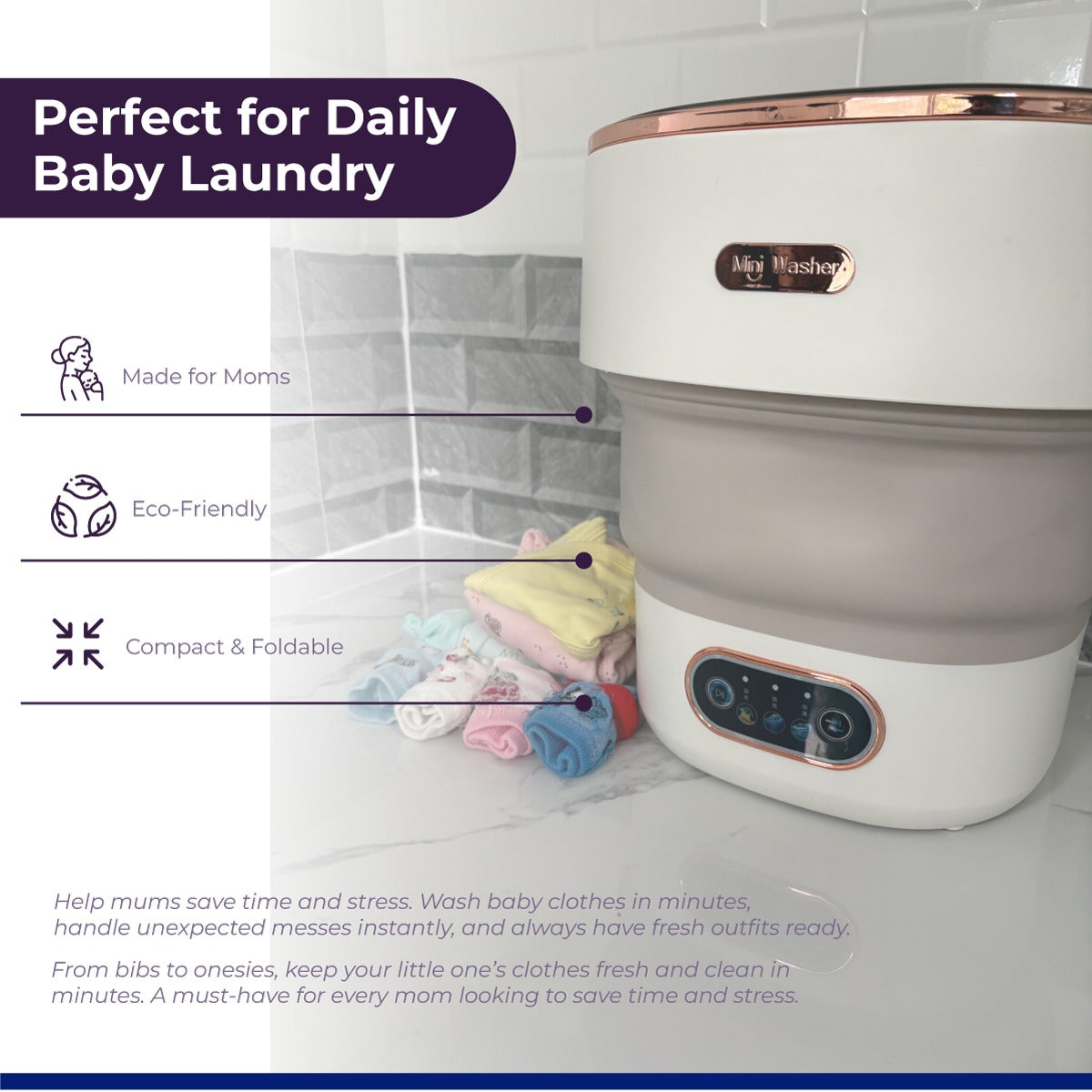 Foldable Washing Machine – Perfect for Baby Clothes